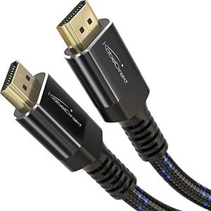 KabelDirekt – 4K HDMI-kabel, onbreekbare nylon mantel – 12,5 m 4K@60Hz (Extra-koper voor snelle Ultra HD – compatibel met HDMI 2.0, High Speed met Ethernet, Blu-ray/PS5/Xbox Series X/Switch)