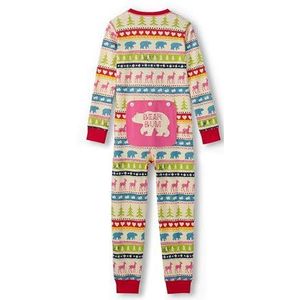 Little Blue House Unisex Family Union Suit Pyjama Set voor kinderen, Crème Fair Isle, 14 jaar