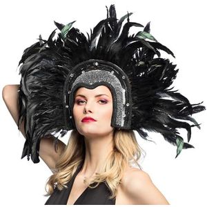 Boland 00375 - hoofdtooi showgirl, met veren en pailletten, zwart, rio, danseres, hoofdbedekking, accessoire, themafeest, carnaval