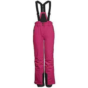killtec meisjes Skibroek/functionele broek met slabbetje, randbescherming en sneeuwvanger KSW 152 GRLS SKI PNTS, pink, 128, 41188-000