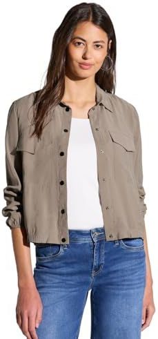 Street One Dameshemdblouse met borstzakken, Stone Brown, 38