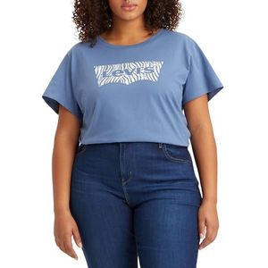 Levi's Plus Size Perfect Tee T-shirt Vrouwen, Zebra Fill Batwing Sunset Blue, 2XL