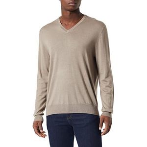 Hackett London Heren GMD Merino Silk V NCK Pullover Sweater, Desert Taupe, M