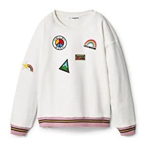 Desigual Girl's Verde 1015 Algodón Sweater, wit, 7/8