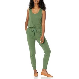 Amazon Essentials Dames studio badstof fleece jumpsuit (verkrijgbaar in grote maten), militair groen, L