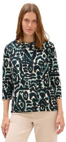 Cecil - Gedessineerd Shirt - Groen - Dames - Met Capuchon
