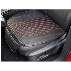 Maat stoelhoezen voor autostoelen compatibel met Audi A8 4H 2010 - 2017 bestuurder en bijrijder hoezen stoelbeschermer stoelbekleding FB:OT402 (zwart/rode naad)