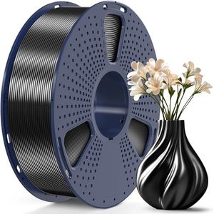 SUNLU Silk PLA PLUS Filament, Shiny Silk PLA+ filament 1,75 mm, glad zijdeachtig oppervlak, maatnauwkeurigheid +/- 0,02 mm, 1 KG Spoel, SILK Zwart