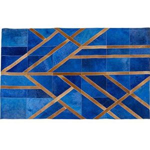 Kare Design tapijt Lines, blauw/bruin, rechthoekig, bonttapijt, woonkamer, 170x240cm