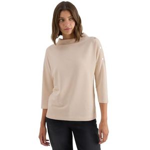 Cecil - Shirt - Oat Milk Beige - 3/4 Mouwen - Knoopdetail