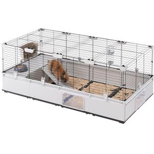 Ferplast konijnenkooi, MODULAR 3 kooi voor cavia's, modulair, uitbreidbaar, grote kooi inclusief accessoires, eenvoudige reiniging, 144 x 72 x h 56 cm