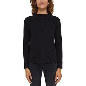 ESPRIT Sweatshirt met opstaande kraag, biologisch katoenmix, zwart, XXS