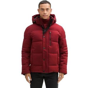TOM TAILOR - Puffer - Winterjas - Burgundy Dark Red - Afneembare Capuchon