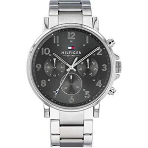 Tommy Hilfiger Danielmit herenhorloge met meerdere wijzerplaat, kwartsuurwerk, leren armband