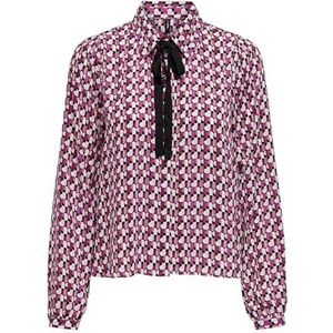 ONLALMA Life Poly L/S Felina Shirt AOP, Magenta Purple/Aop: 584 Posh, XS