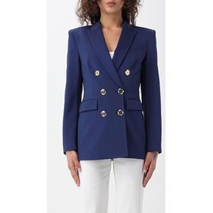 Pinko Glorioso gebreide jas van stof met metalen knoop, blazer, G57_ceremonieblauw, 36 voor dames, G57_blauwe ceremonie, 34