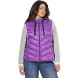 Ulla Popken - Hyprar - Gewatteerd Vest - Donkerviolet - Waterafstotend - Afneembare Capuchon