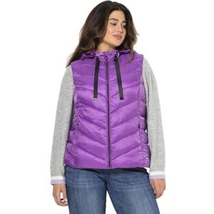 Ulla Popken - Hyprar - Gewatteerd Vest - Donkerviolet - Waterafstotend - Afneembare Capuchon