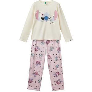 United Colors of Benetton Pyjamaset voor meisjes en jongens, Wit, XXS