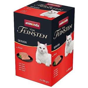 animonda Vom Feinsten Senior natvoer voor katten vanaf 7 jaar met rundvlees, 6 x 100 g