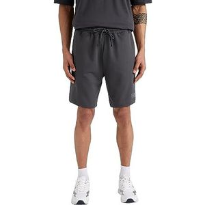 DeFacto Heren joggingbroek kort - comfortabele korte sportbroek voor mannen - veelzijdige korte broek voor heren - hoogwaardige herenbroek voor sportieve activiteiten, antraciet, XL