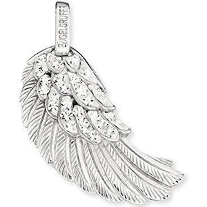 Engelsrufer Vleugelhanger voor dames, 925 sterling zilver, met witte kristallen, 45 mm