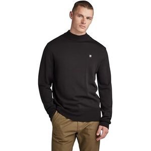 G-STAR RAW Premium Core Mock Neck Gebreide trui, zwart (Dk Black D21932-b692-6484), S