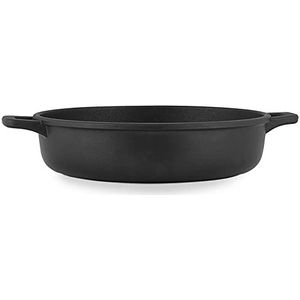 Home Granchef Koekenpan, antiaanbaklaag met 2 handgrepen, rond, gegoten aluminium, zwart, 40 cm