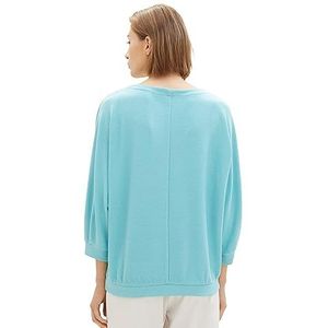 TOM TAILOR T-shirt voor dames met structuur, 10426-zomer Teal, L