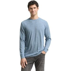 TOM TAILOR T-shirt met lange mouwen voor heren, 39296 - Blauw Wit Blauw Fijne Streep, XL