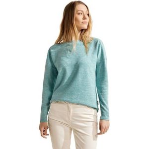 Cecil Damesshirt met lange mouwen, geribbeld, Frosted Aqua Blue Melange, XS