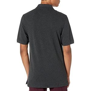Amazon Essentials Men's Poloshirt van piqué-katoen met normale pasvorm (verkrijgbaar in grote en lange maten), Houtskoolzwart, XL
