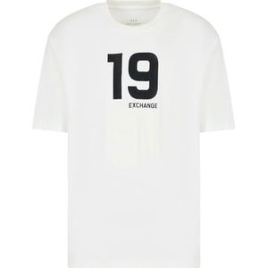 Armani Exchange Men's Ninety one Big Logo, Heavy Cotton T-shirt, gebroken wit, S, off-white, S