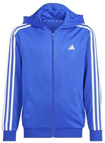Adidas Train Essentials 3 Stripes Sweatshirt Met Rits Blauw Jongen