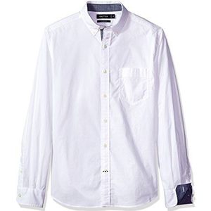 Nautica Heren Classic Fit Stretch Solid Lange Mouw Button Down Shirt, Helder Wit, XL