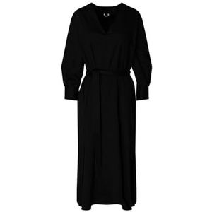 Seidensticker Dames regular fit blousejurk lange mouwen jurk, zwart, 46