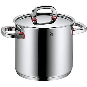 WMF Premium One groente-soeppan inductie 20 cm, kookpan groot 5,3 l, metalen deksel met stoomopening, Cromargan roestvrij staal gepolijst, schaalverdeling aan de binnenkant