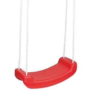 Idena 40195 - plankschommel van kunststof in rood, voor kinderen vanaf 3 jaar, met verstelbare touwen en stalen ringen, draagkracht tot 50 kg, voor zorgeloos schommelplezier