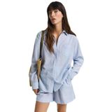 GANT - Rel Tonal Striped Seersucker - Damesblouse - Vers Blauw