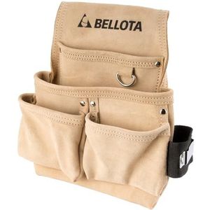 BELLOTA PC4BOL Gereedschapstas van leer met 4 vakken, voor hamer en flexometer