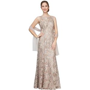 Alex - Damesjurk - Champagne - 2-delige set - Lange Mouwen - Voor Speciale Gelegenheden