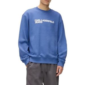 KARL LAGERFELD JEANS, Heren Essential Logo Sweat, Regular Fit, Washed Federal Blue, XS, blauw, XS