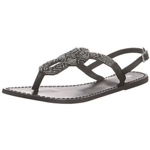 PIECES Carmen Beads Multi Leather Sandalen Teenslippers voor dames, meerkleurig zilverkleurig, 39 EU