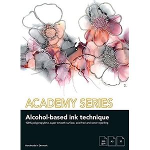 PLAY-CUT Academy Series Alcohol Ink Pad DIN A3 papier (wit) | 30 vellen schilderblok A3 voor alcohol inkt 200 g/m2 | synthetisch waterdicht papier voor acrylverf, alcoholinkt aquarel kleuren