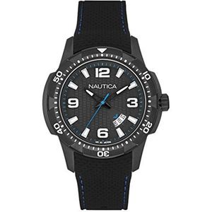 Nautica Analoog kwartshorloge voor heren met siliconen armband NAI13511G, Meerkleurig, Band