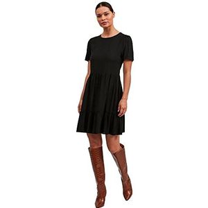 VILA - VIPaya - Jurk - Zwart - Knielengte - Ronde Hals