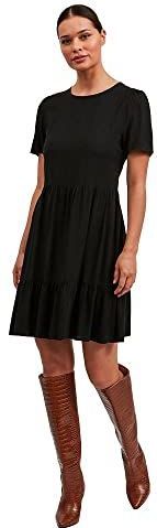 VILA - VIPaya - Jurk - Zwart - Knielengte - Ronde Hals