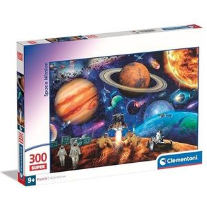 Clementoni - Supercolor Space Mission-180 stukjes kinderen 9 jaar, puzzel illustratie ruimte, gemaakt in Italië, meerkleurig, 21724