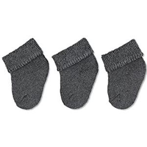 Sterntaler eerste sokken 3 stuks, Antraciet melange., 0 maanden