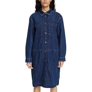 ESPRIT Jeansjurk in losse pasvorm, Blue Rinse, M